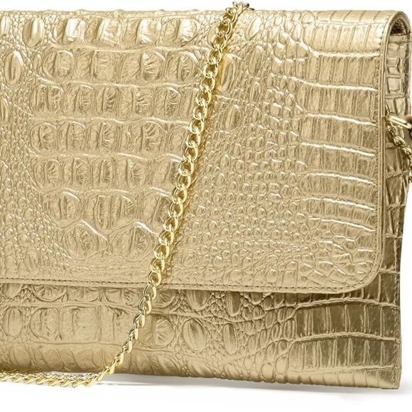 Evening Clutch Purses for Women Elegant Wristlet Wallets Crocodile Pattern PU Le - Picture 2 of 6